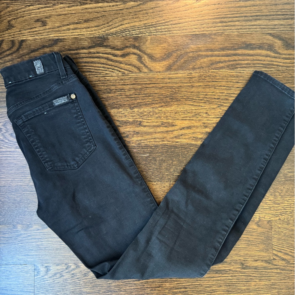 7 For All Mankind Black Skinny Jeans Timeless Style